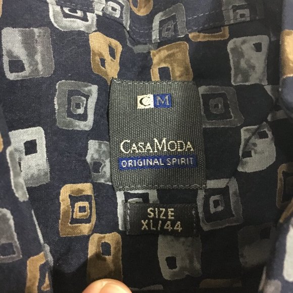 Casa Moda Square Printed Button Down Shirt Men's Size XL - Picture 4 of 8